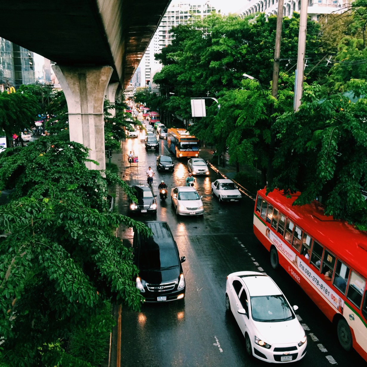 Rainy view from the BTS