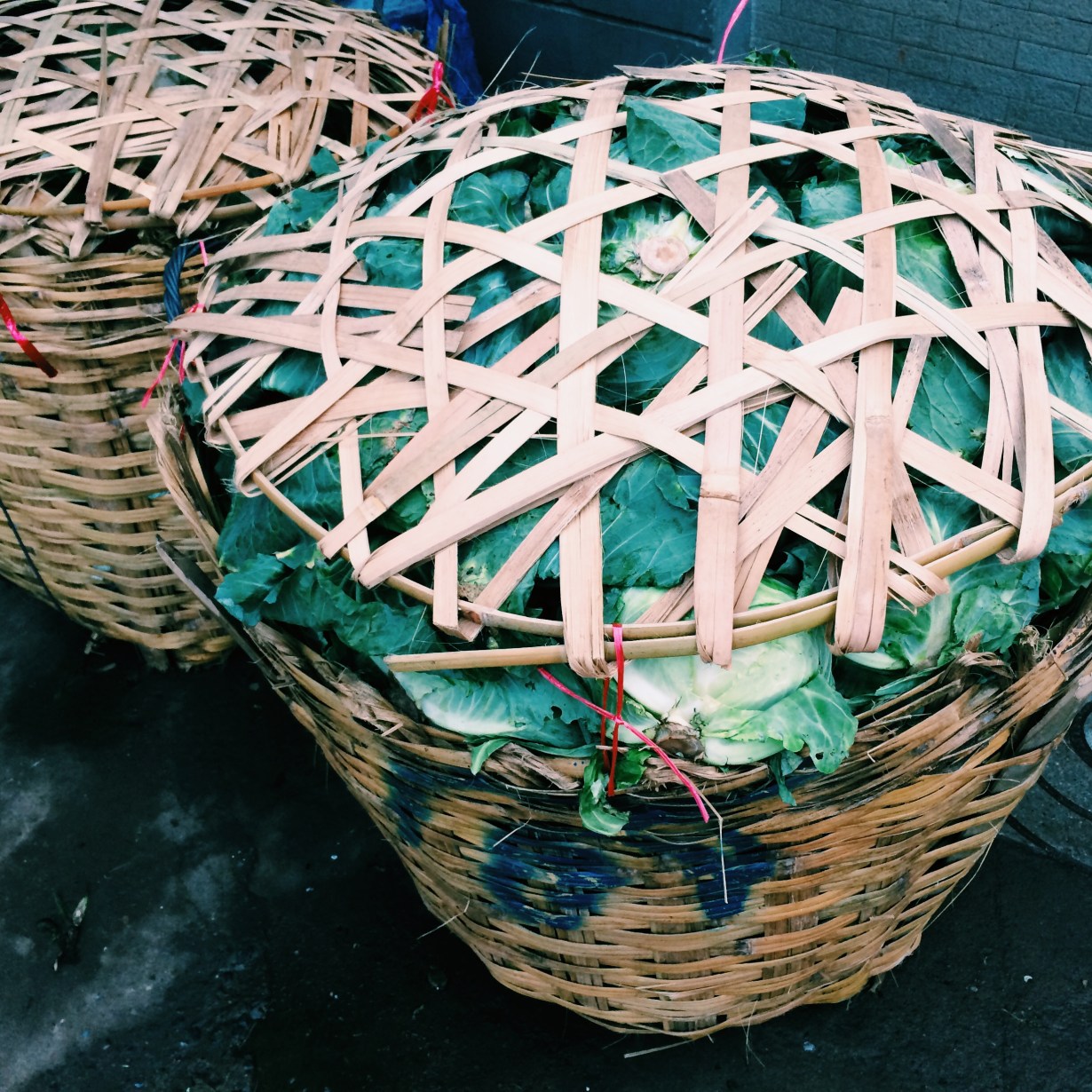 Just a basket full of cabbage 
