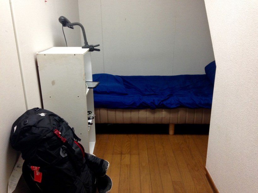 Said backpack in my luxurious Tokyo Airbnb rental 